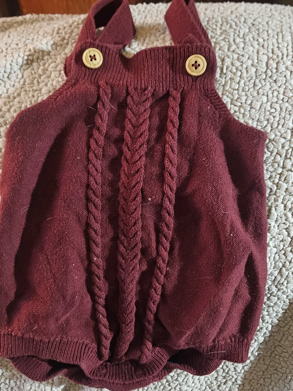 Cat & Jack Burgundy Knit Baby Romper